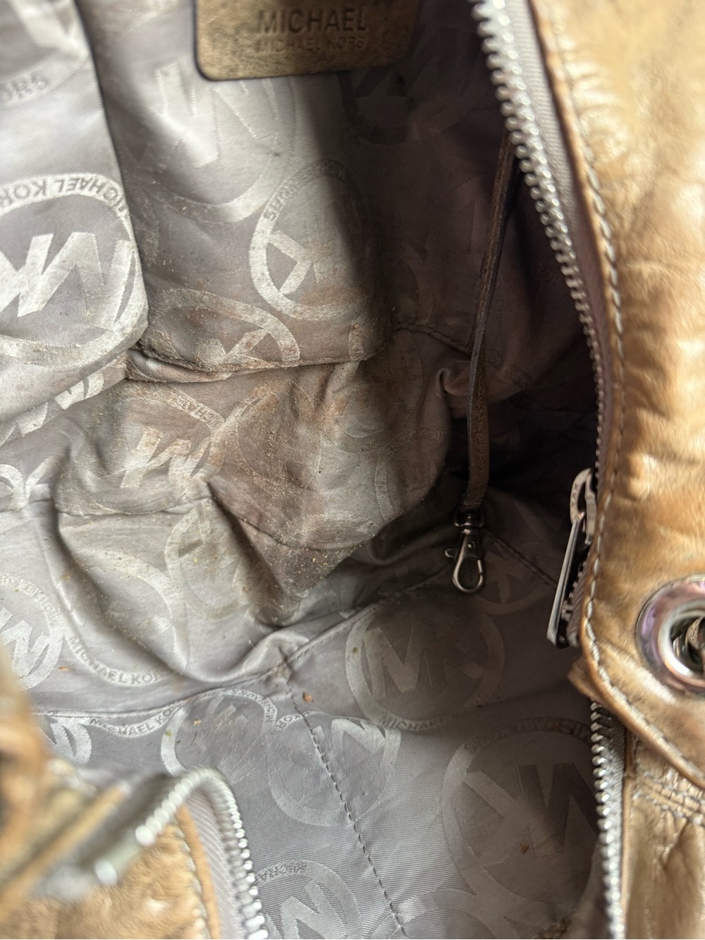 Michael Kors hobo metallic satchel purse project bag - Picture 14 of 14